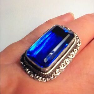 London Blue Topaz Stamped 925 Sterling Silver Ring